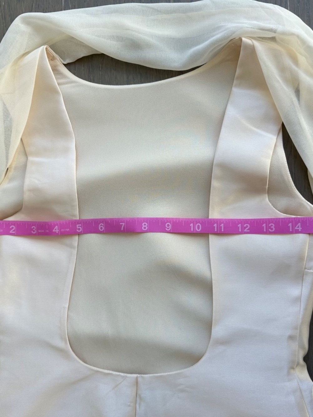 Reformation Ecru Mini Dress 0 satin with scarf - Picture 9 of 11